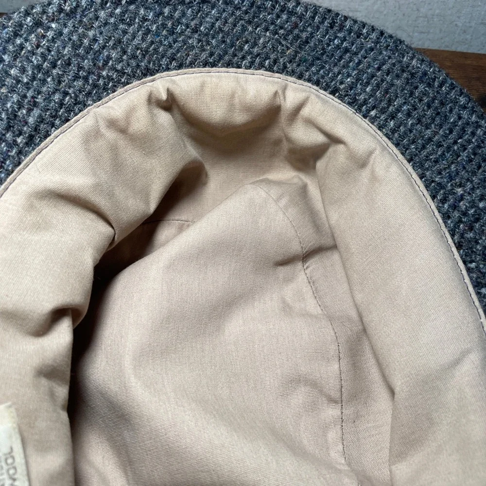 LL Bean Harris Tweed Gore-Tex Bucket Hat Mens XL Grey Wool Scottish Made in USA